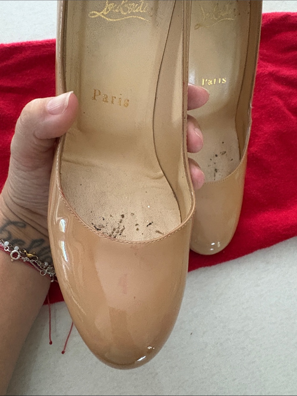 Christian Louboutin Dolly 85 Patent Pump in Nude - Picture 8 of 10